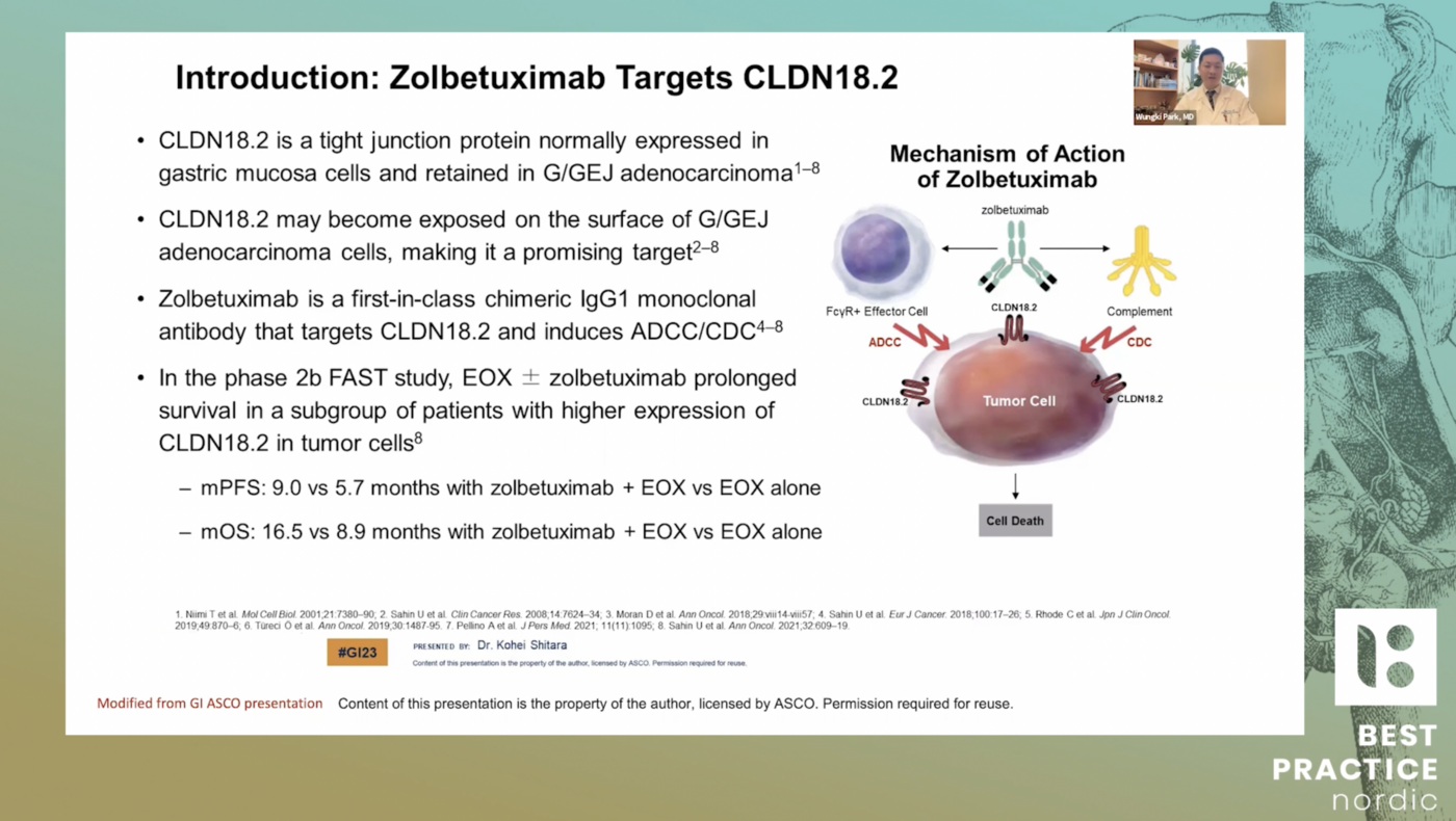 First-line treatment of claudin 18.2-positive metastatic